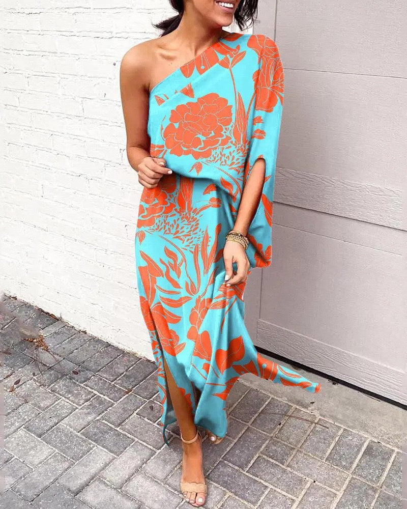 Lidia | One-Shoulder Floral Maxi Dress