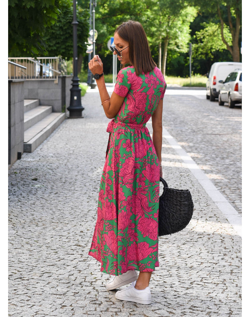 Alina – Floral Wrap Midi Dress